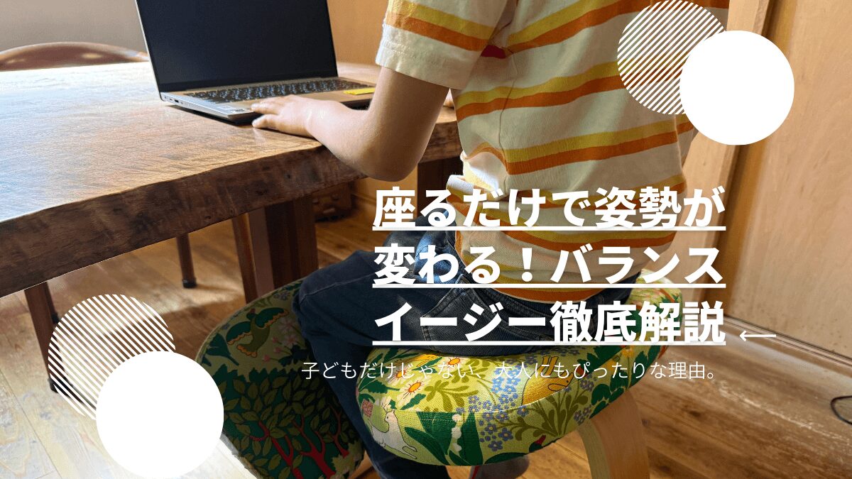 バランスイージーに座っている写真