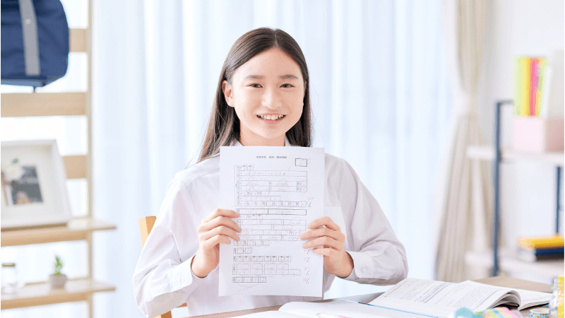 点数が上がって喜ぶ生徒